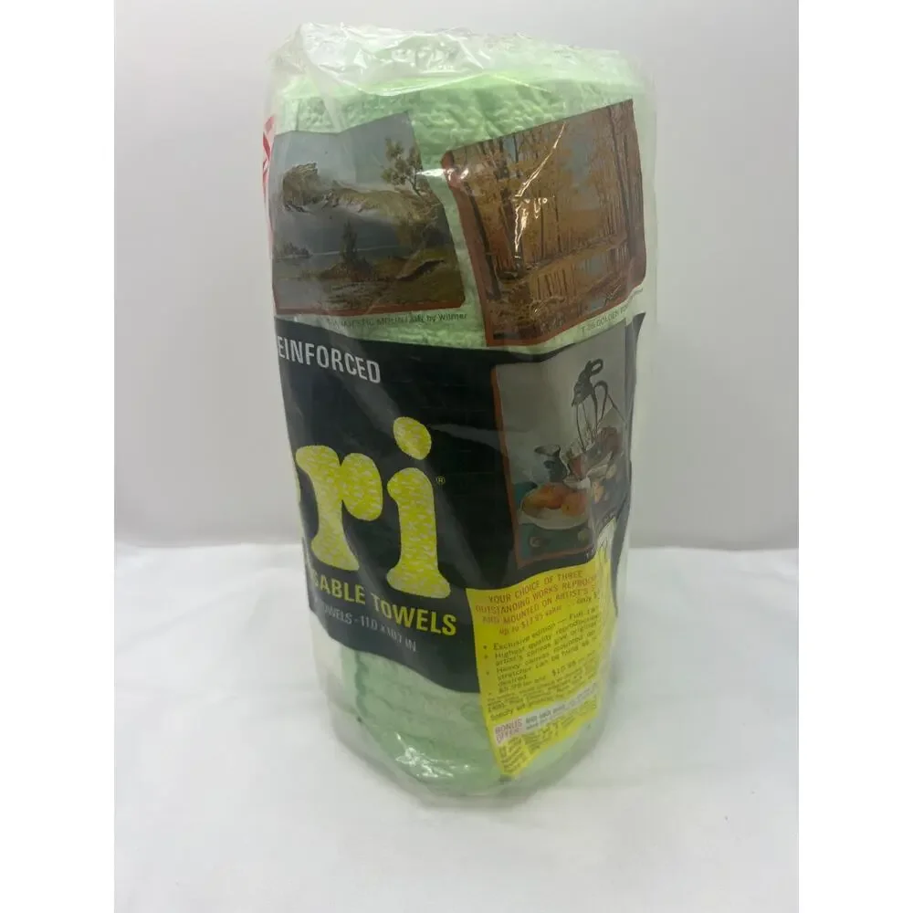 Vintage Teri Nylon Reinforced 4 Layer Disposable Towel 60 Count RARE FIND!